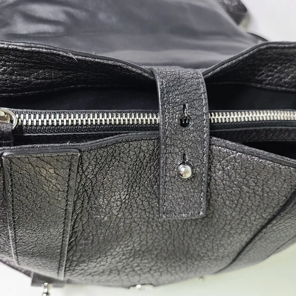 All Saints Vincent Pewter Dark Silver Metallic Top Handle Backpack - Picture 8 of 16